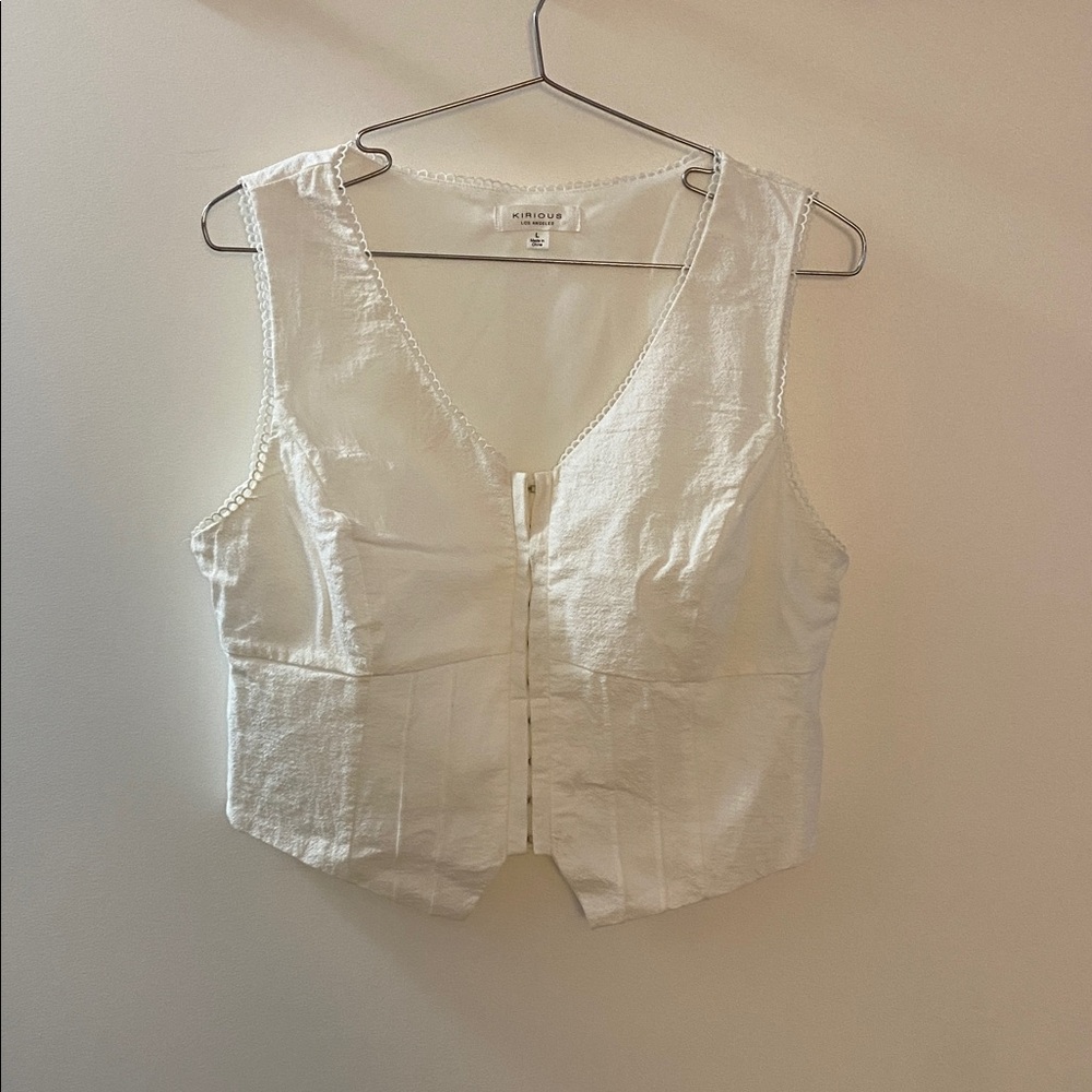 Kirious White Cotton Vest Top